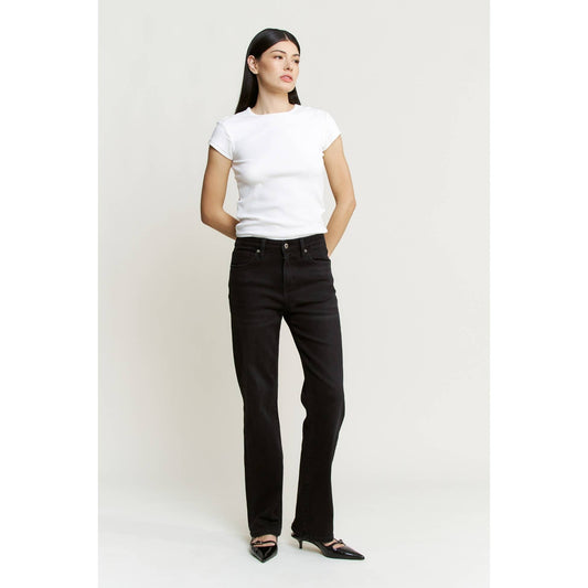 Mica Denim High Rise Straight Leg - Moon Black