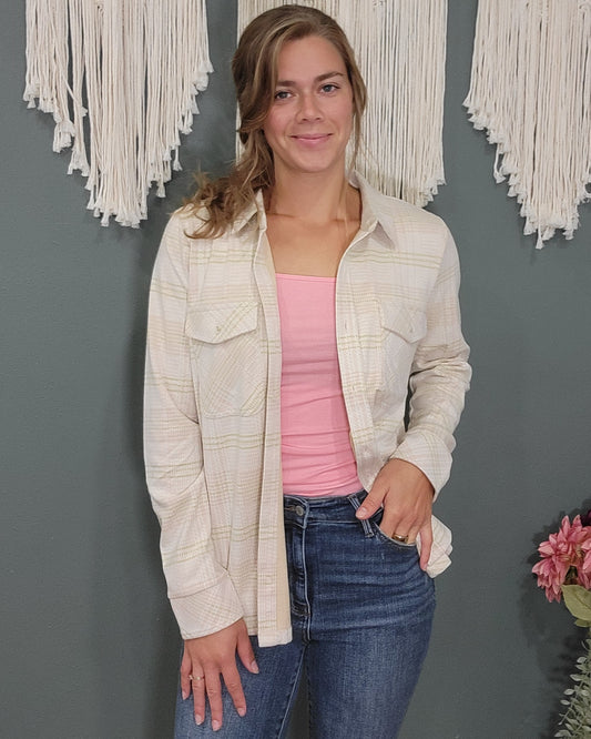 Thread and Supply Cassian Shirt -  Cream Multi Plaid