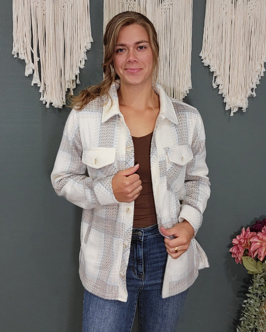 Thread and Supply Santa Fe Jacket -  Ivory Brown Plaid