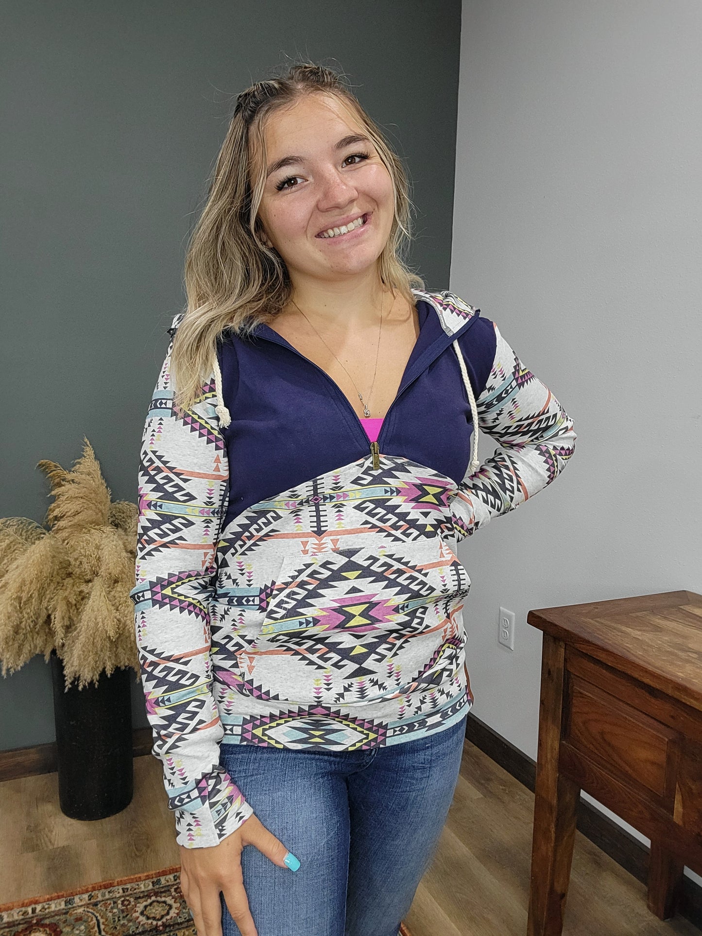Ampersand Ave Small Town Girl Half Zip Sweatshirt