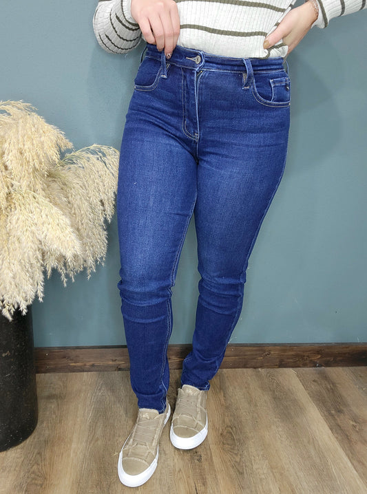Kancan Dark Wash High Rise Cigarette Fit Reg/Curvy Jeans