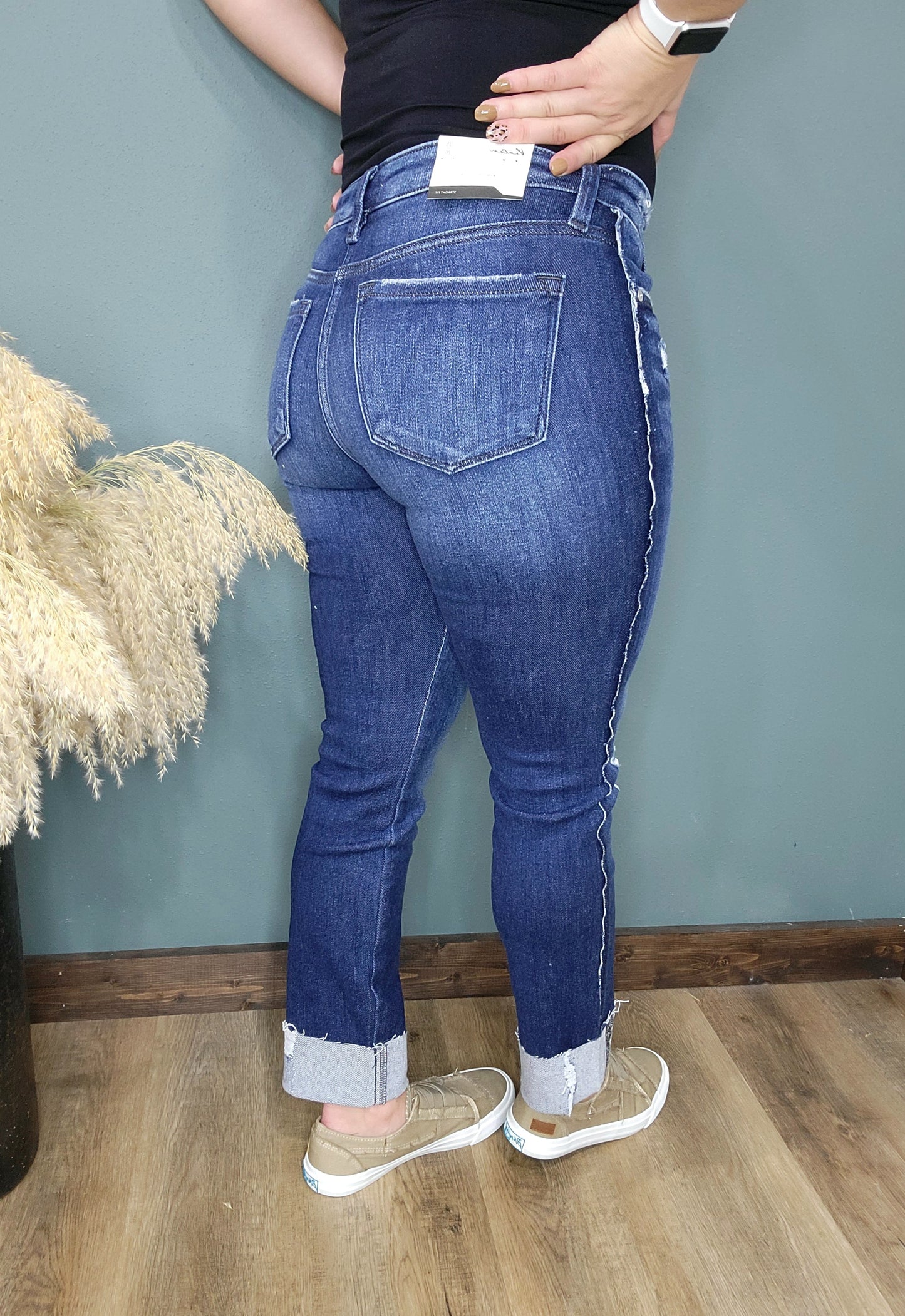 KanCan Dark Wash Mid Rise Slim-Straight Fit Jeans