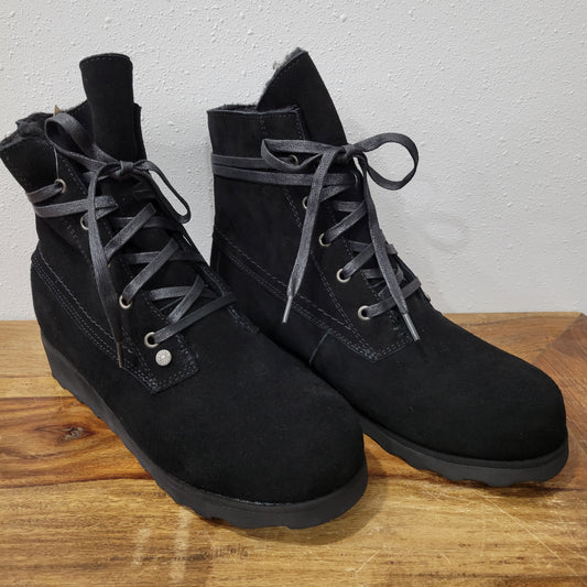 BearPaw Black Krista Wedge Boots