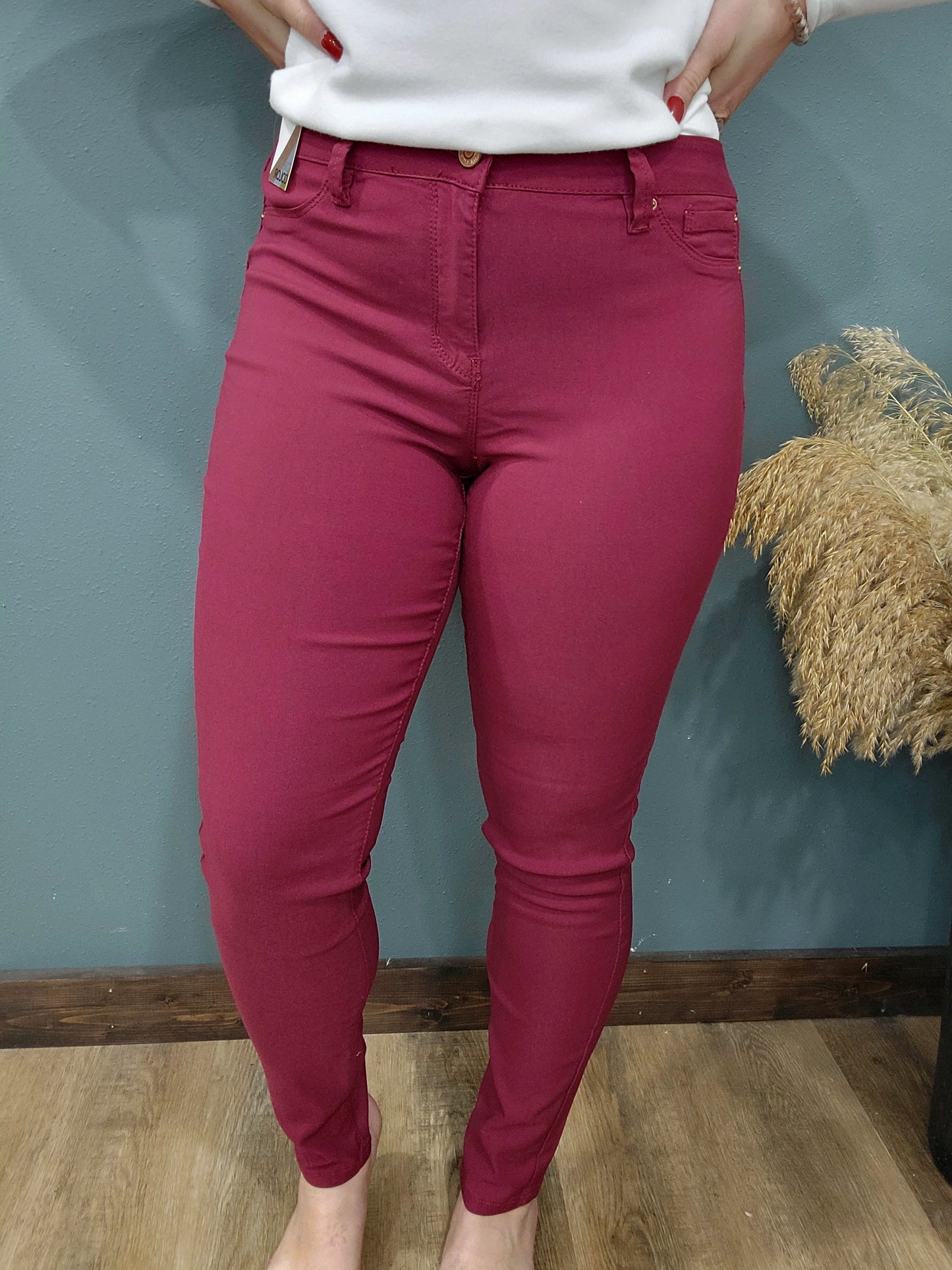 YMI Dark Rose Hyperstretch Mid Rise Skinny Jeggings