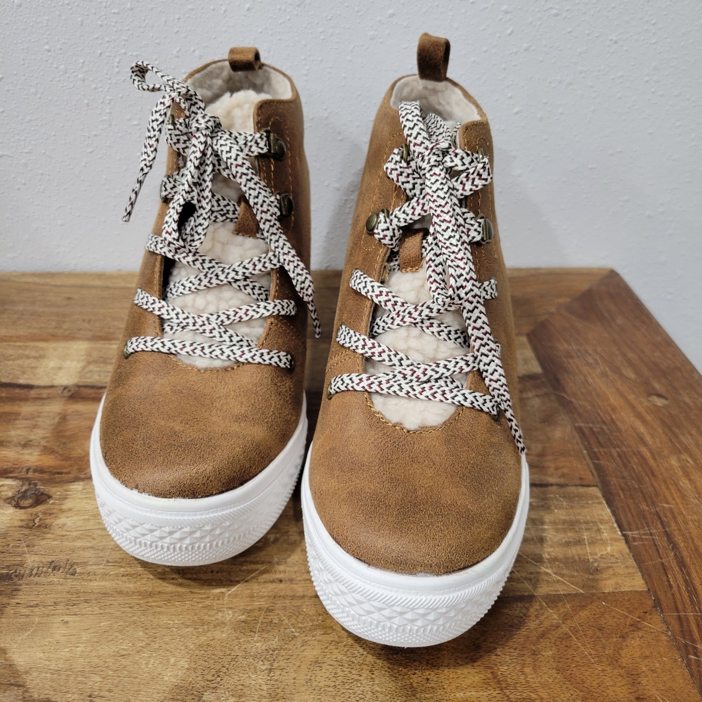 Not Rated Tan Tiburon Wedge Boots