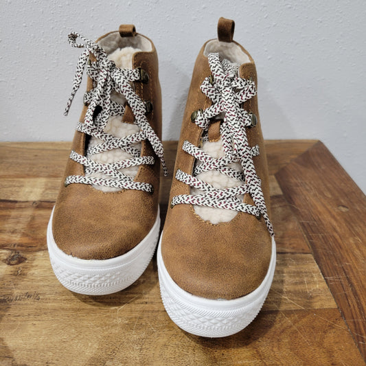 Not Rated Tan Tiburon Wedge Boots