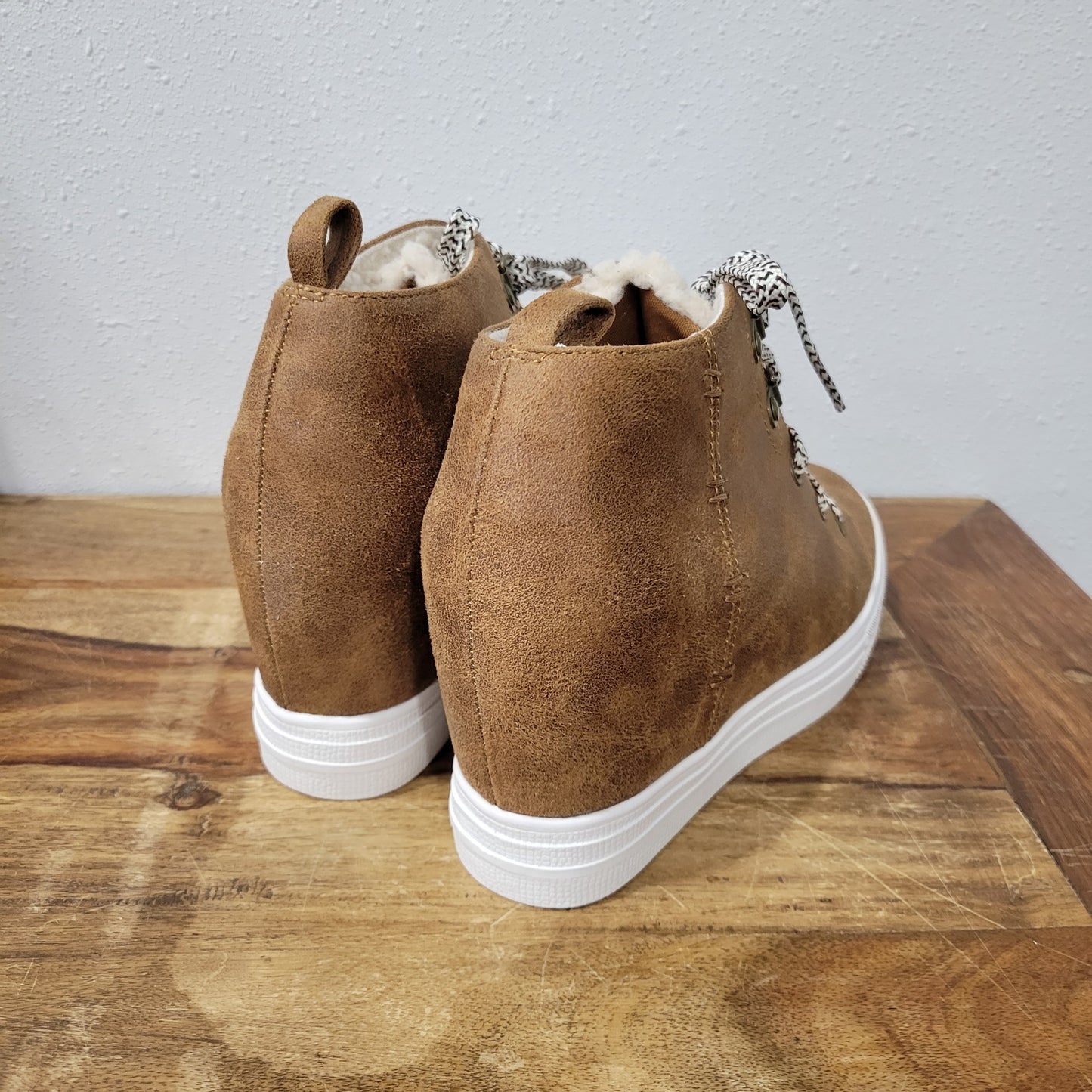 Not Rated Tan Tiburon Wedge Boots