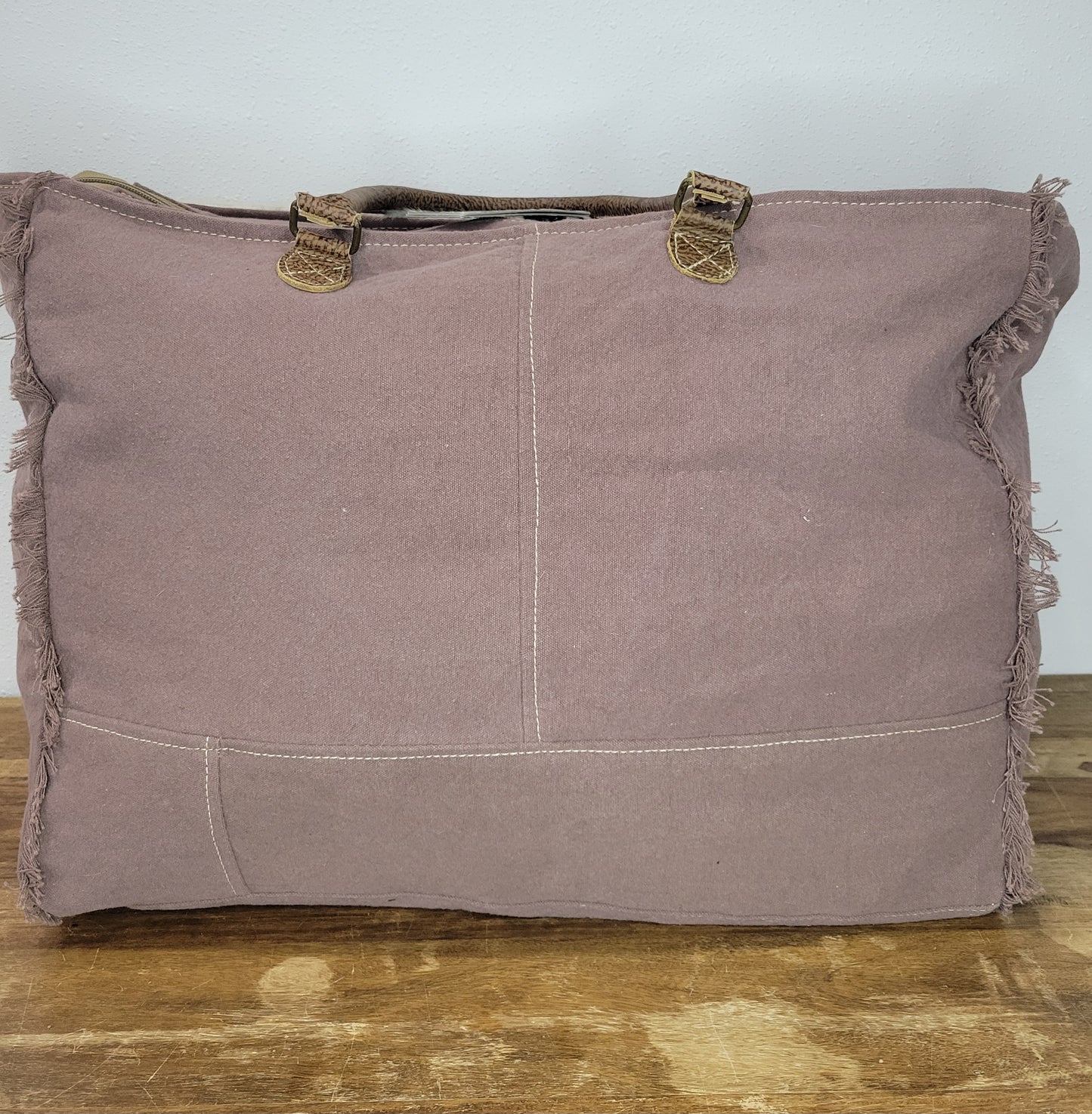 Myra Hide And Floral Print Weekender Bag