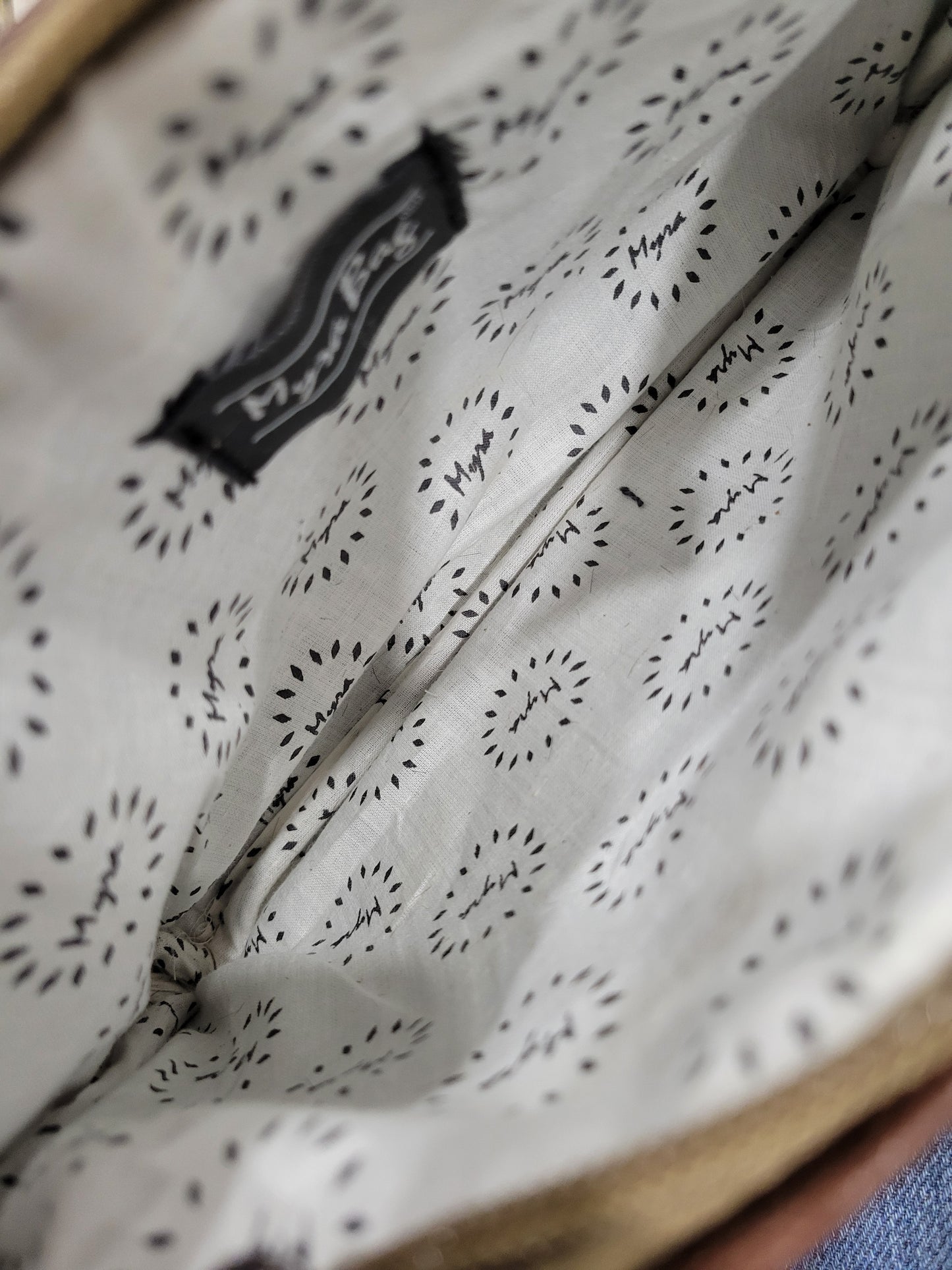 Myra Bag White & Brown Hair-on Small Wristlet Bag