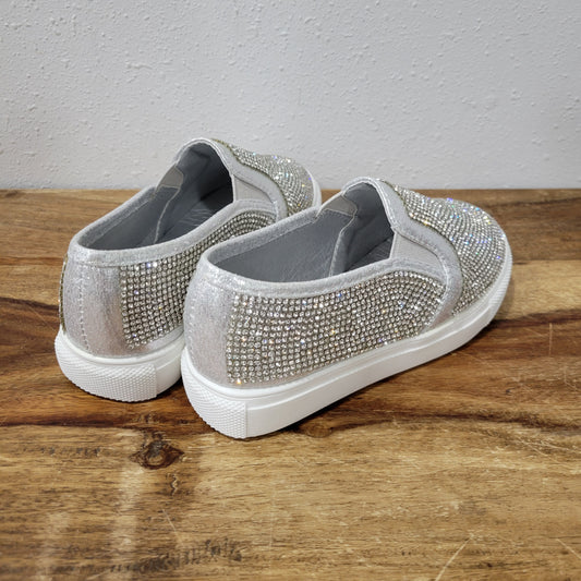 Big Kids Forever Link Silver Rhinestone Design Slip-on Shoes