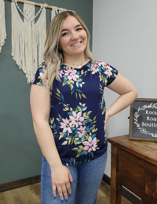 Staccato Navy Floral Top