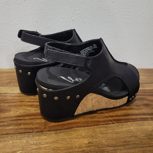 Very G Isabella Black Wedge Sandal