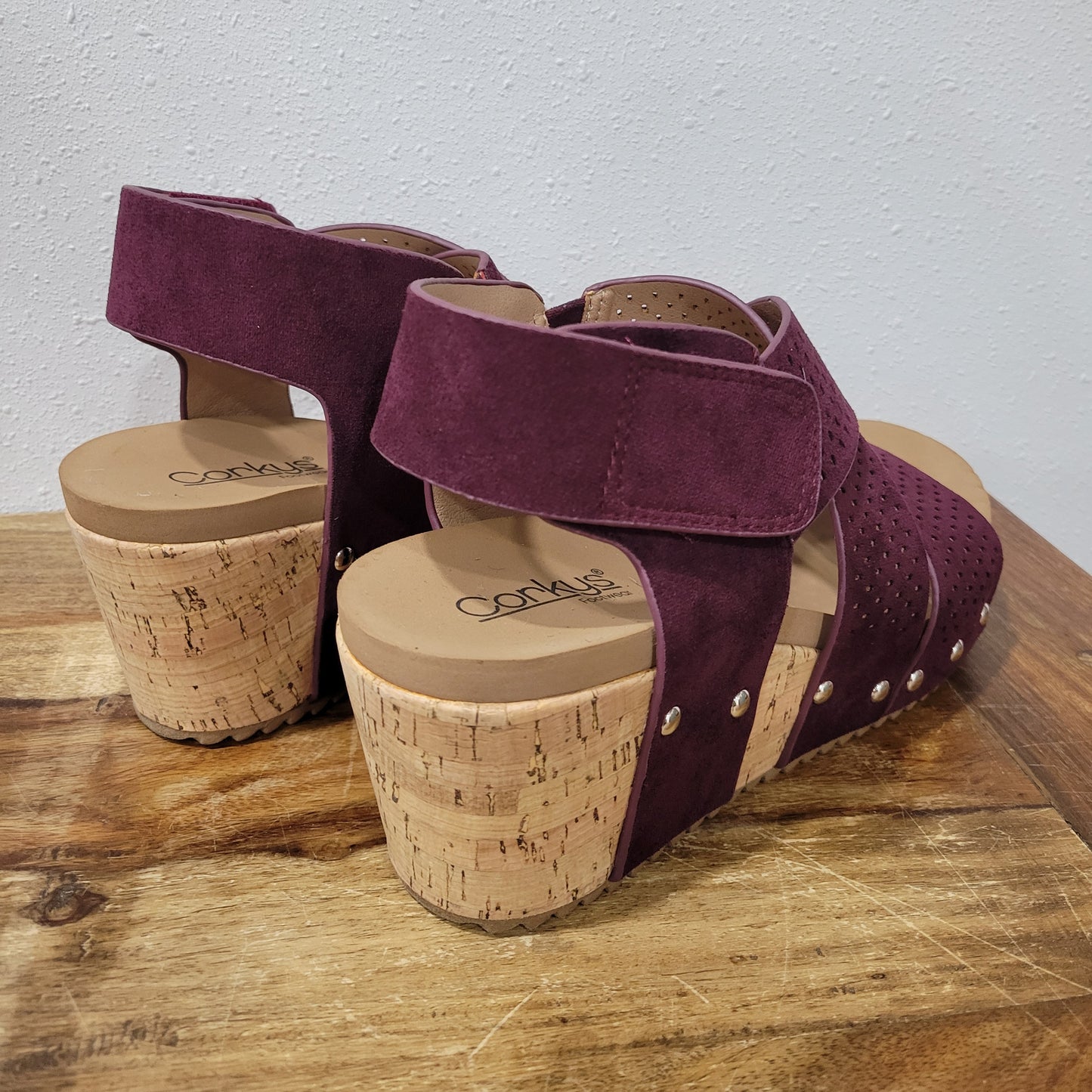 Corkys Wine Suede Guilty Pleasure Wedges