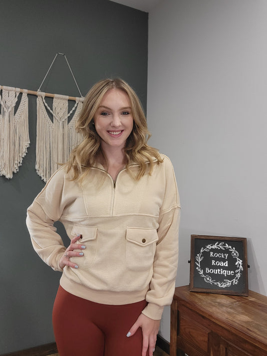 Hem & Thread Cream 1/4 Zip