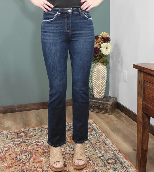 Lovervet High Rise Slim Straight Dark Jean - Reg/Curvy