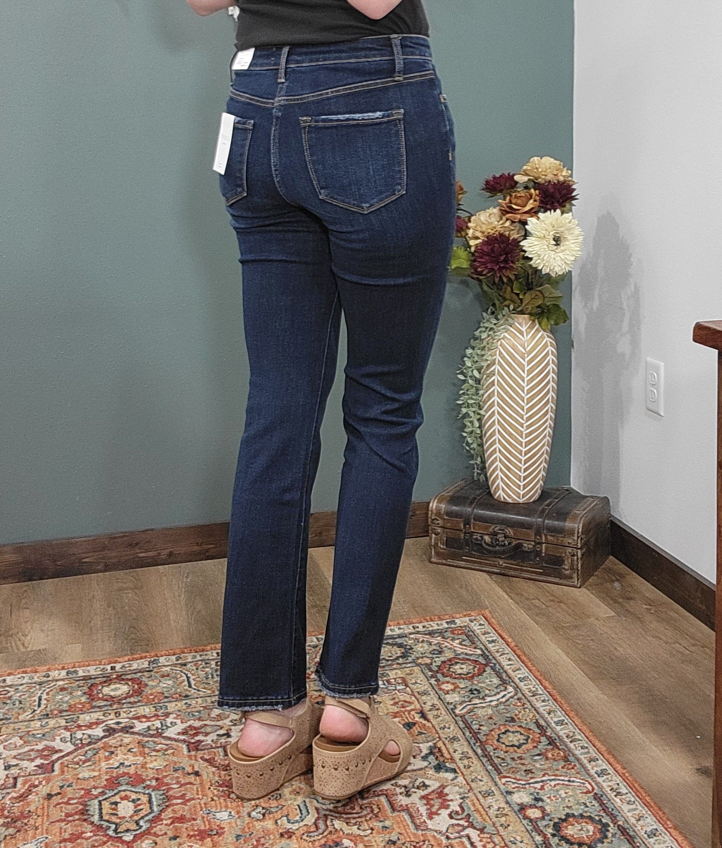 Lovervet High Rise Slim Straight Dark Jean - Reg/Curvy