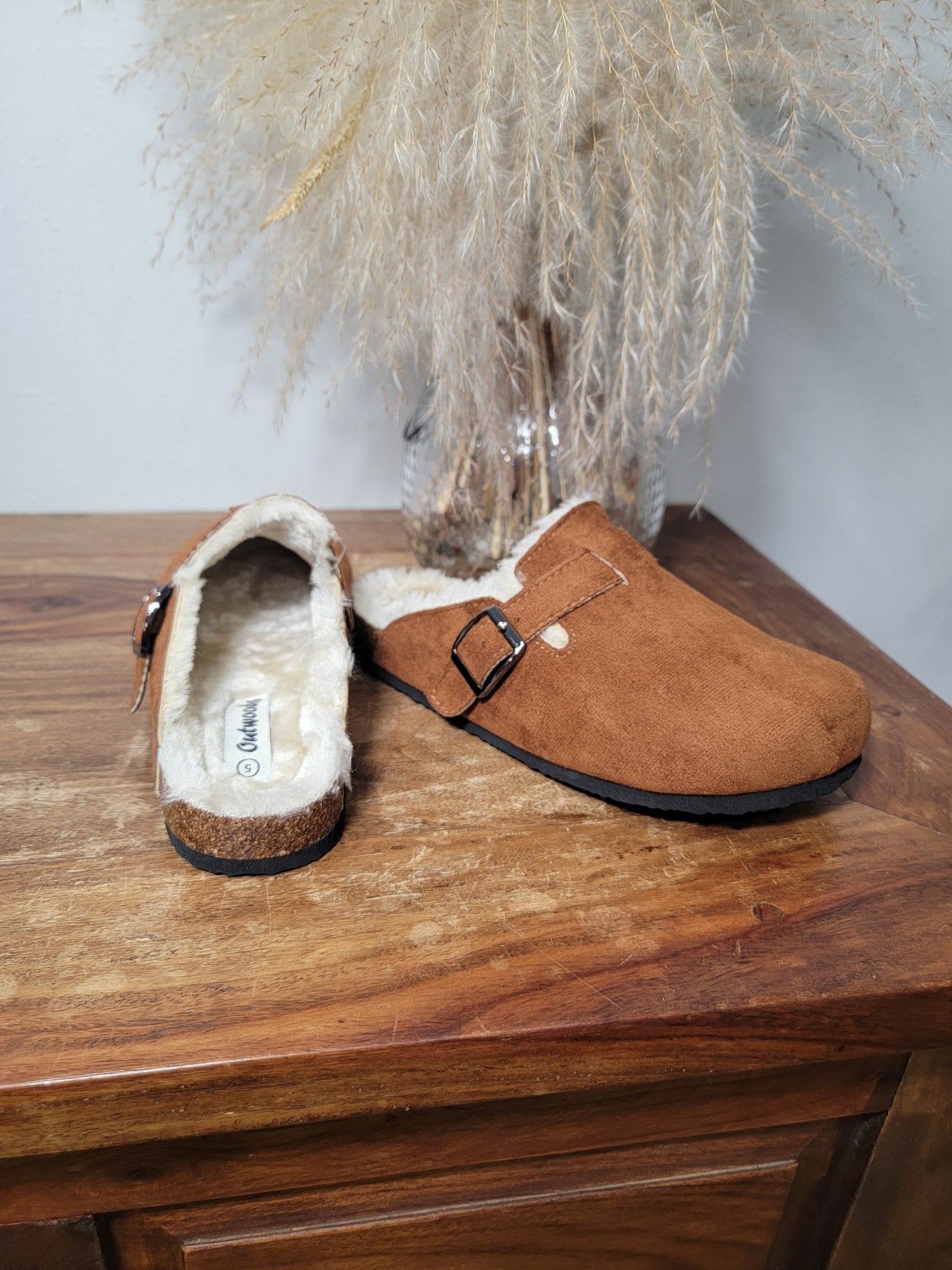 Outwoods Suede Fuzzy Lined Slip On / Bria-4 Whiskey