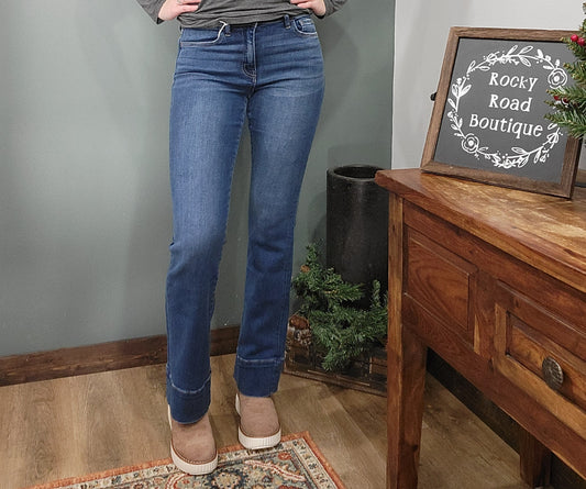 Vervet Skylar High-Rise Trouser Hem Boot Cut