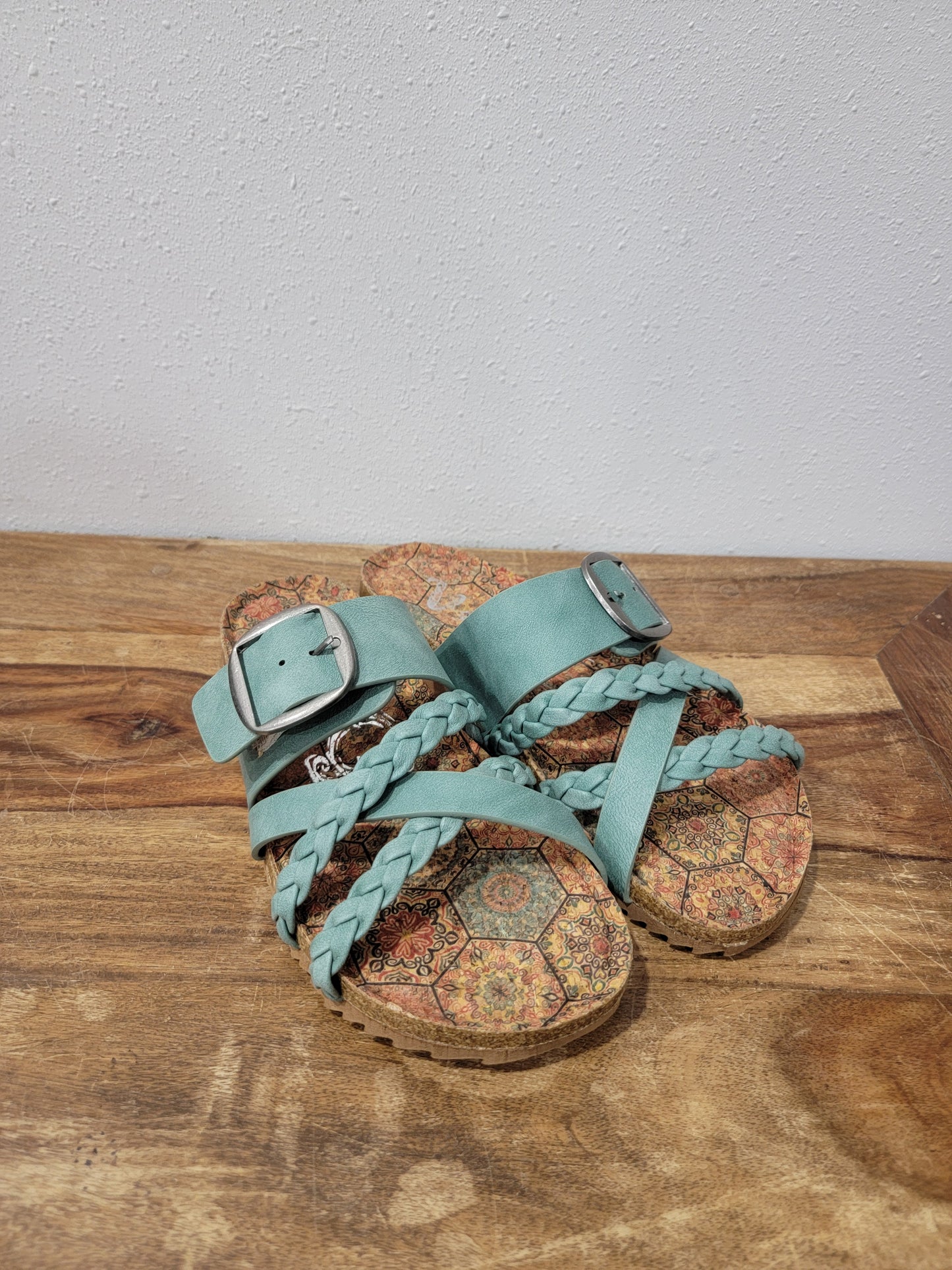 Very G Braided Strappy Sandal / Nora 3 Turquoise