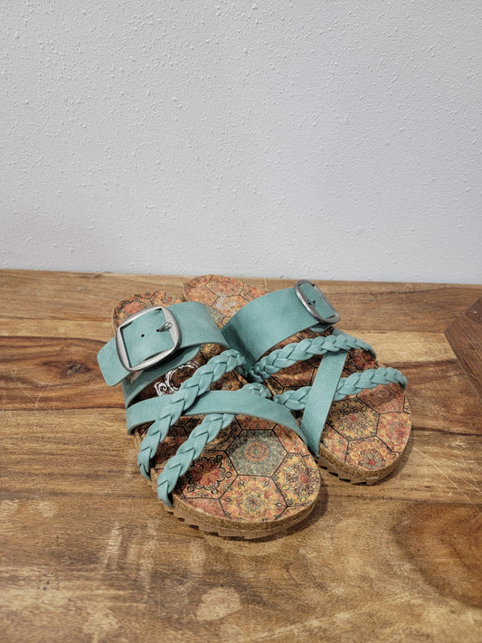 Very G Braided Strappy Sandal / Nora 3 Turquoise