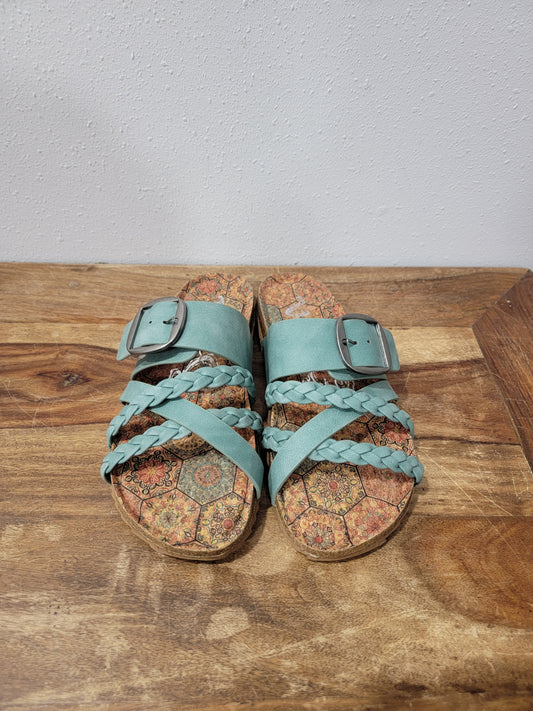 Very G Braided Strappy Sandal / Nora 3 Turquoise