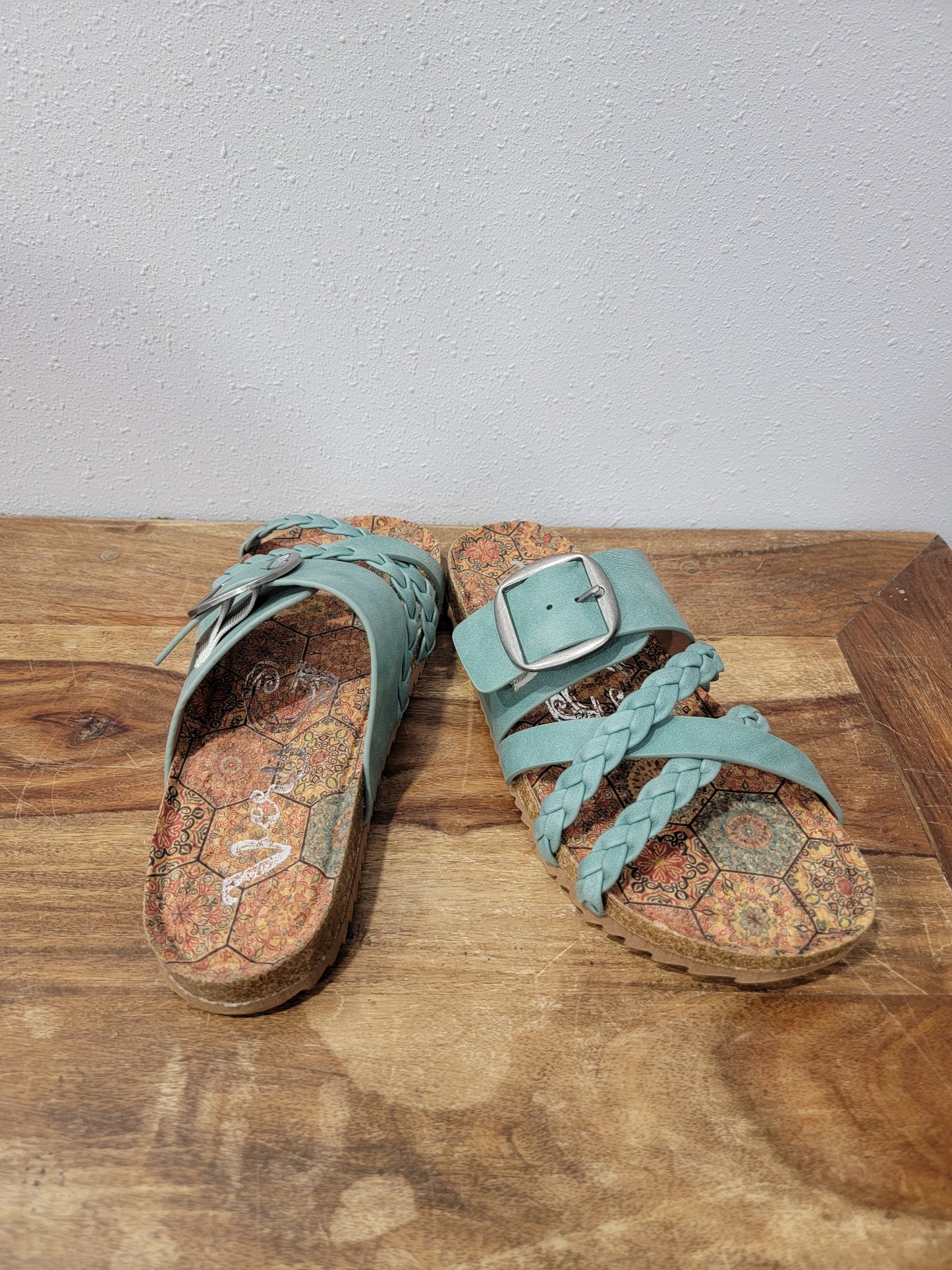 Very G Braided Strappy Sandal / Nora 3 Turquoise