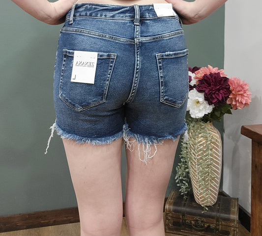 Zenana Distressed Dark Wash Jean Short