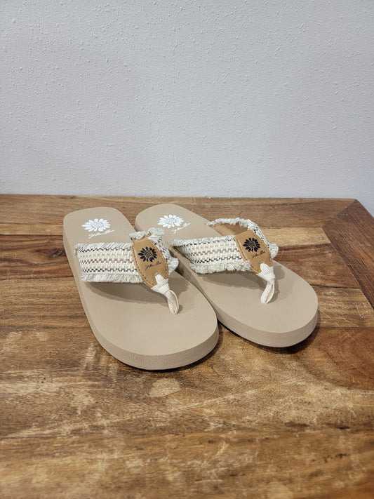 YellowBox Fabric Strap Sandal in Feriz Natural Multi