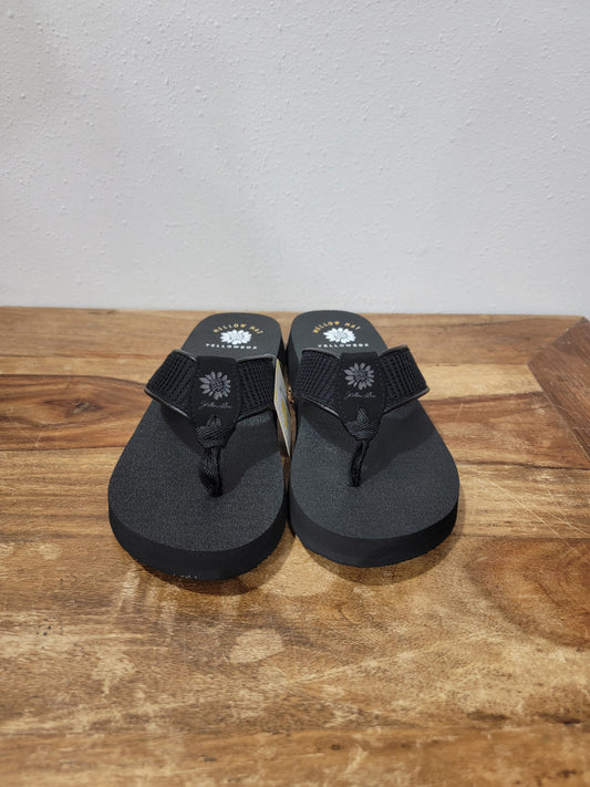 YellowBox Textured Strap Sandal in Nella Black