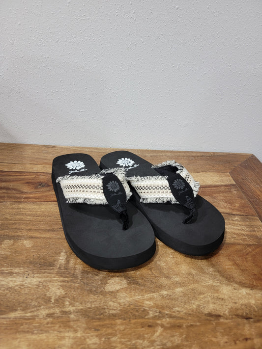 YellowBox Fabric Strap Sandal in Feriz Black Multi