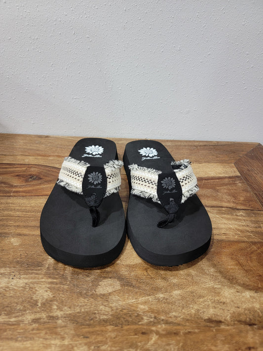 YellowBox Fabric Strap Sandal in Feriz Black Multi