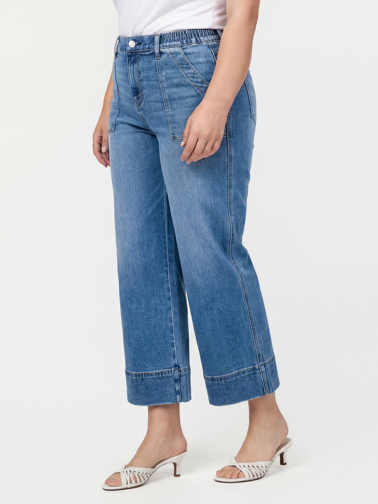 Lovervet Plus High Rise Elastic Waistband Wide Leg