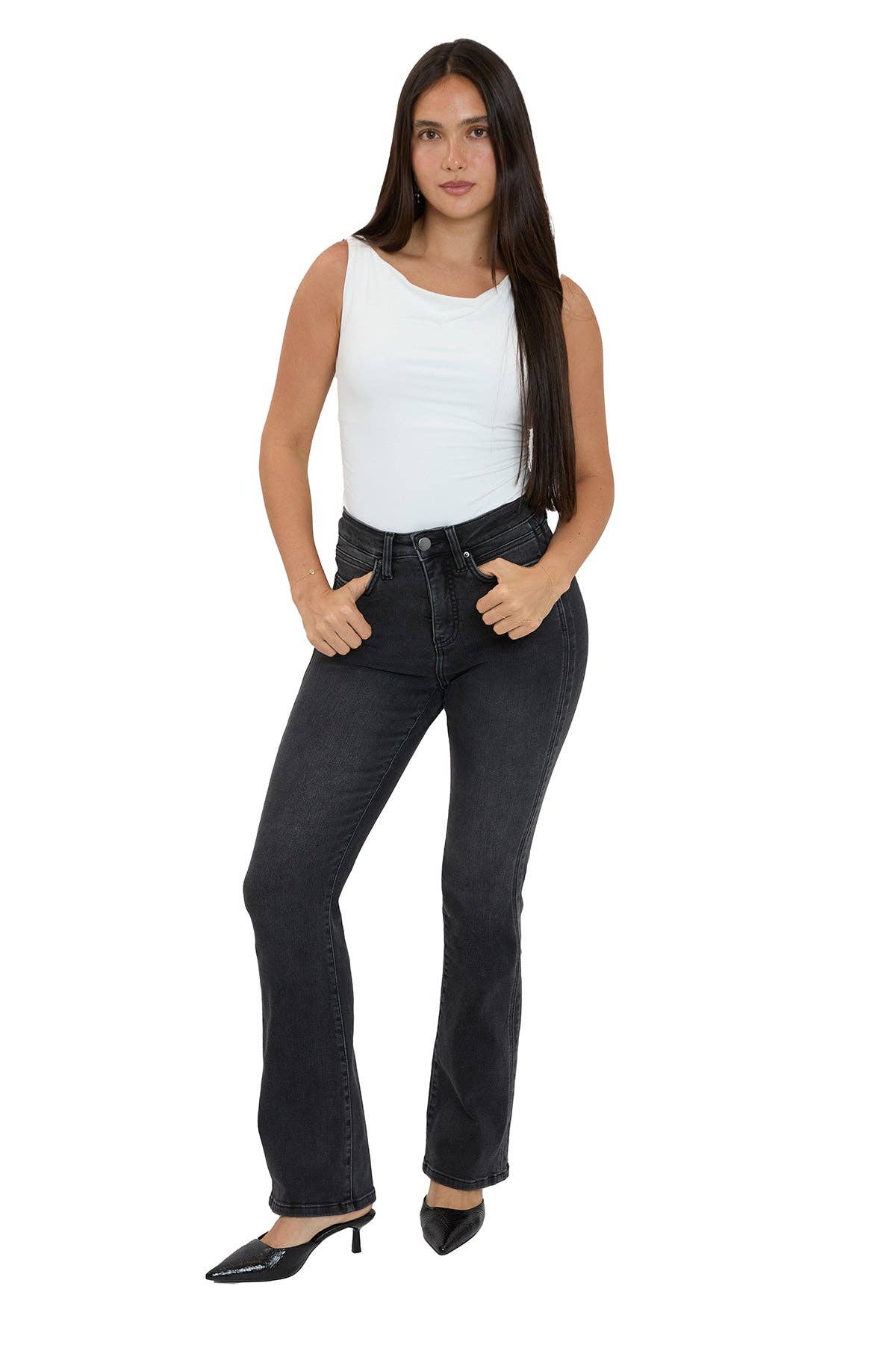Plus Mia High Rise Dk Wash Slimmers Bootcut Jean