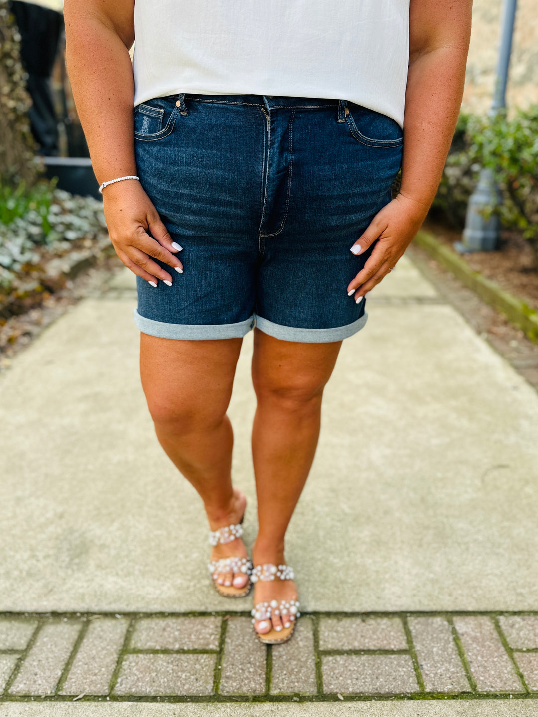 Curvy/Reg Judy Blue Tummy Control Cooling Shorts