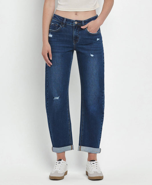 Lovervet Mid Rise Double Cuffed Barrel Jean