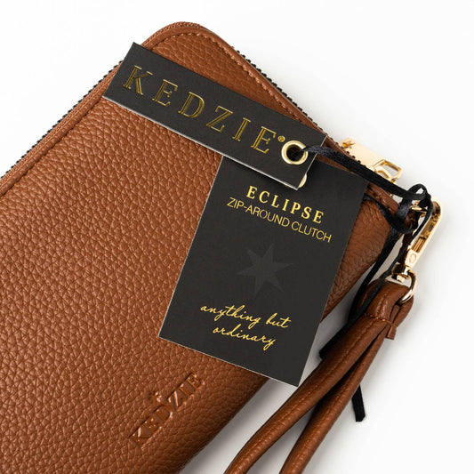 Kedzie Zip-Around Clutch Chestnut