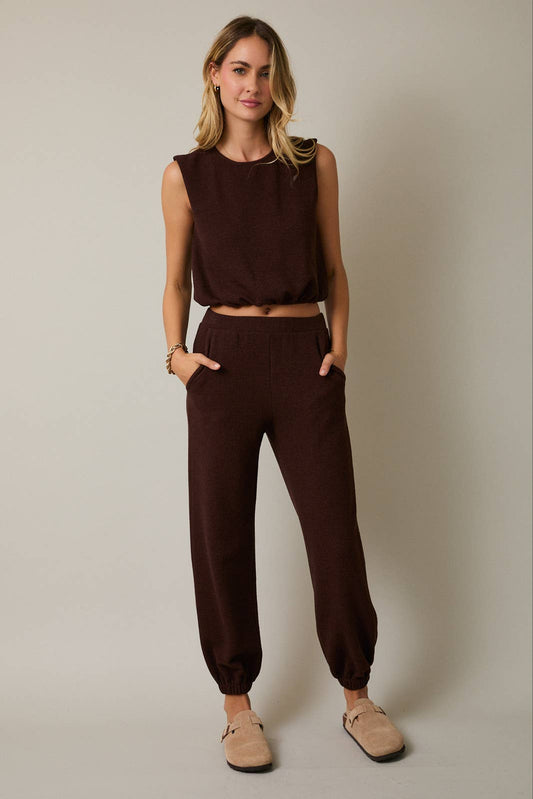 Gilli Waist Band Jogger Pants: Mocha