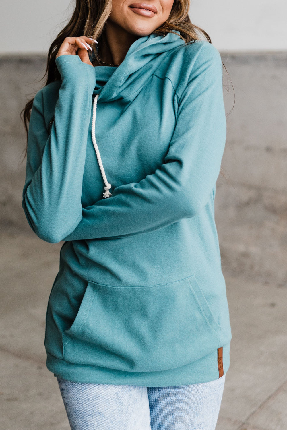 Ampersand Ave Turqoise Doublehood Sweatshirt