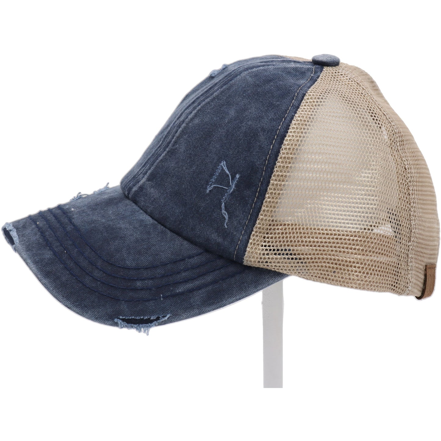 Washed Denim Criss Cross High Pony C.C Ballcap *Multiple Colors*