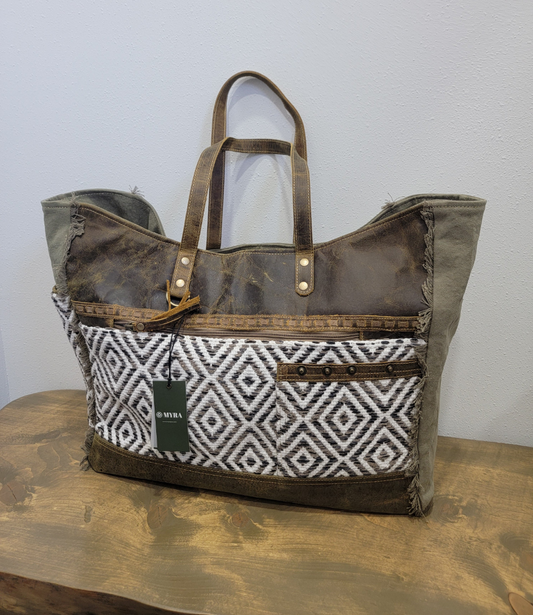 Myra Bag Sand Weaver Weekender Bag