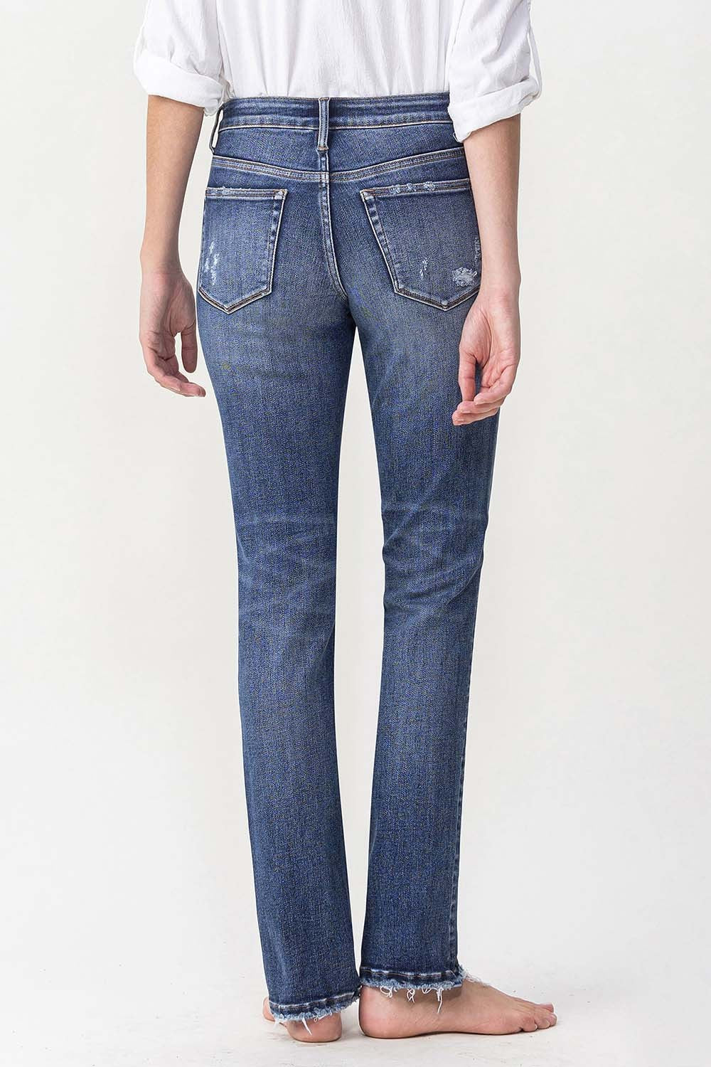 Curvy Lovervet Mid Rise Straight Jeans