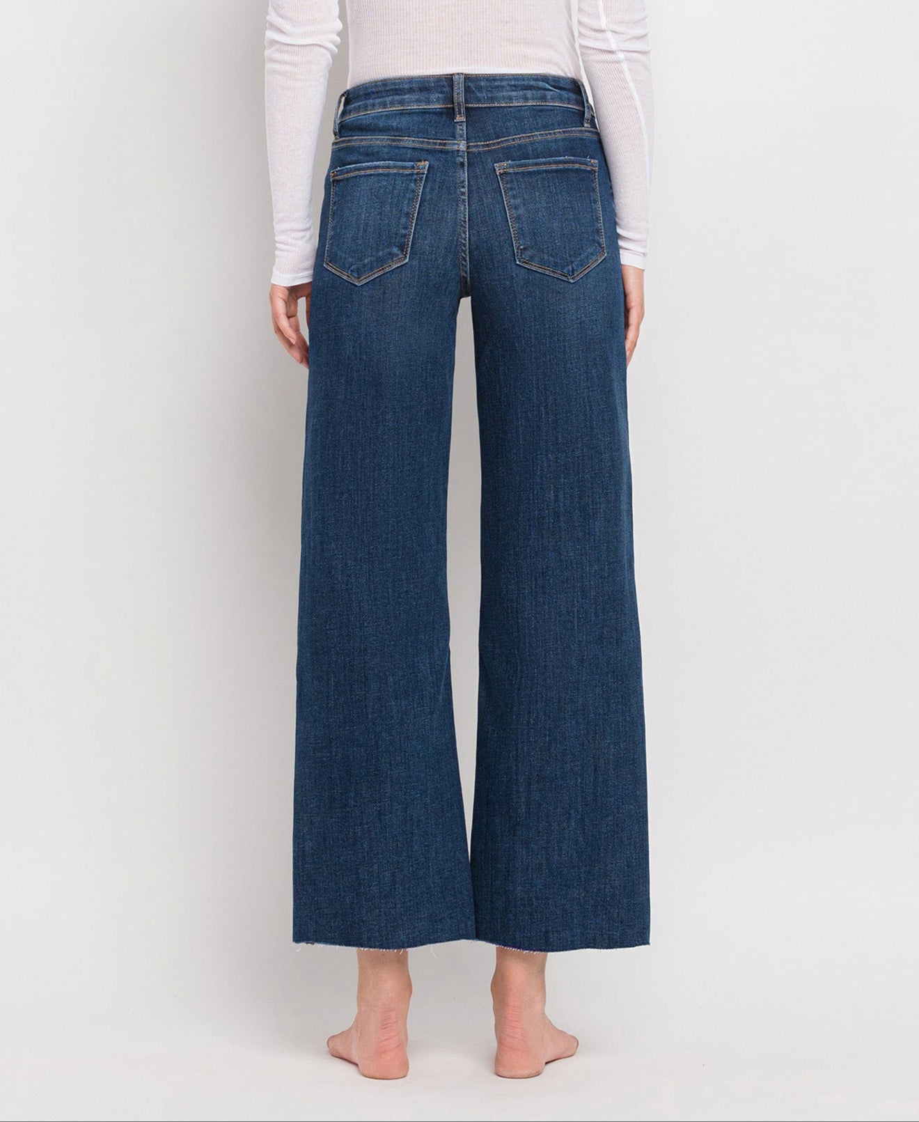 Lovervet Tummy Control Mid Rise Wide Leg Curvy Jean