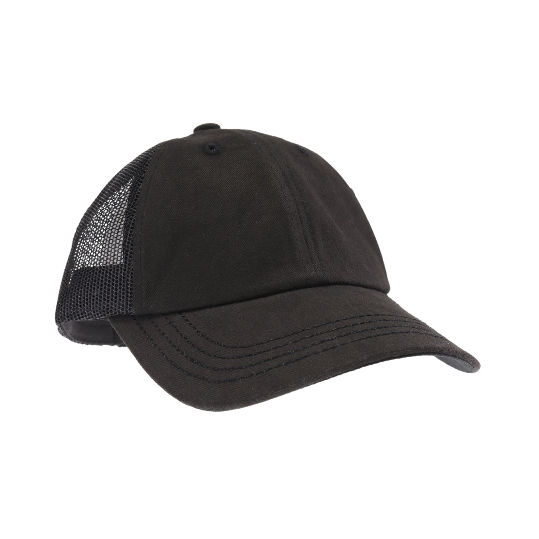 Black Solid Cotton C.C Ballcap