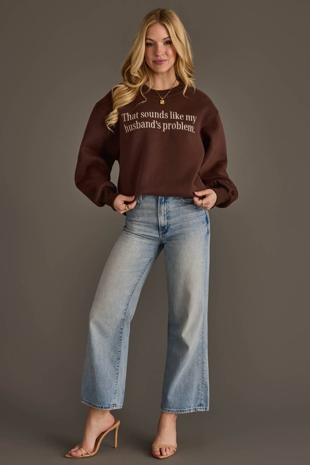Husband's Problem Embroidered Sweatshirt