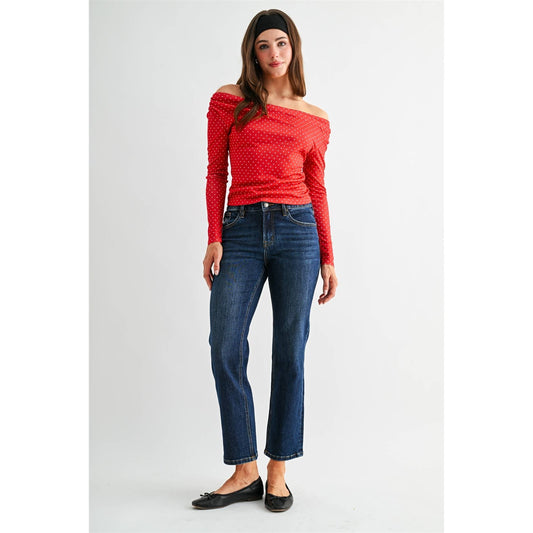 Mica Denim Mid-Rise Straight Ankle