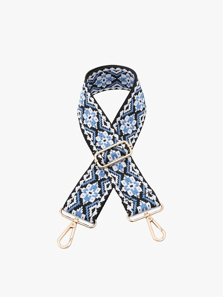 Jen & Co. Black and Blue Tribal Guitar Purse Strap