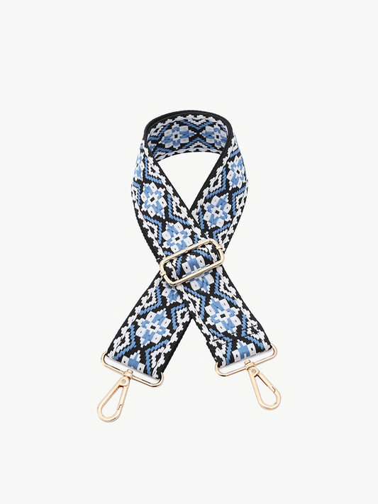 Jen & Co. Black and Blue Tribal Guitar Purse Strap