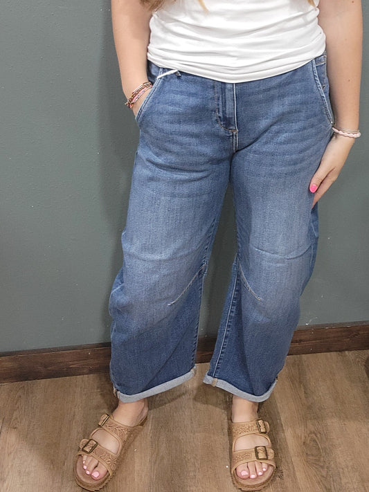 Risen Slouchy Cuffed Barrel Jean