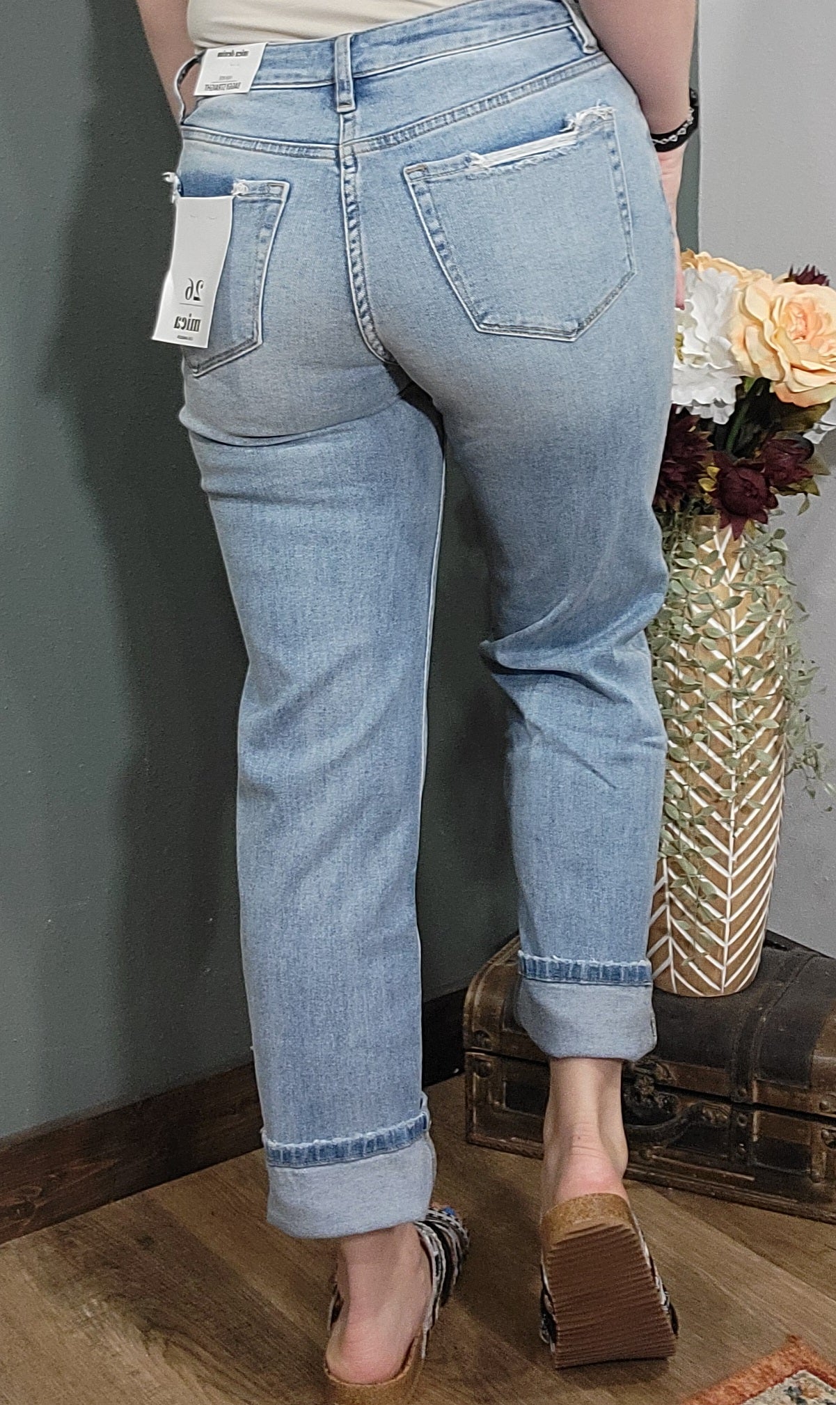 Mica Denim High Rise Baggy Straight Jean