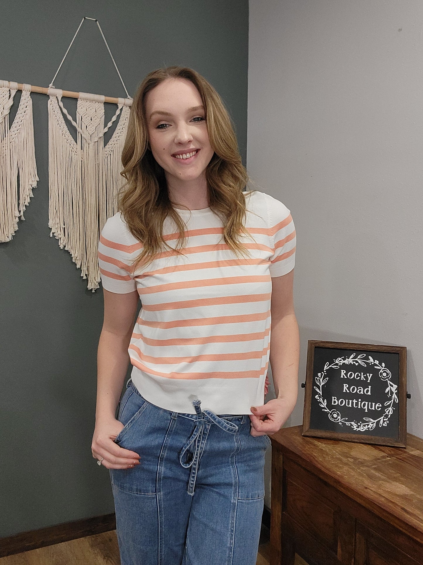 Becool Strip Cropped Tee